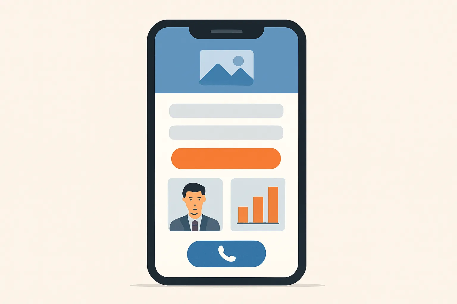Página de destino optimizada para servicios con formulario y contacto visible en móvil